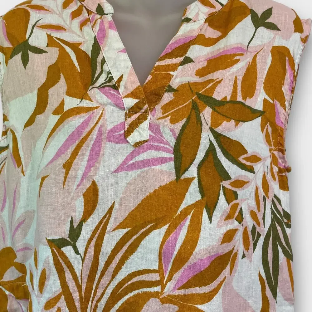 C&C California 100% linen floral shift dress size medium - Picture 8 of 11